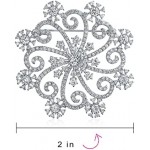 Winter Aqua Ice Blue Teal Crystal Large Frozen Winter Holiday Party CZ Pave Cubic Zirconia Scarf Christmas Statement Snowflake Brooch Pin for Women Silver Plated Brass