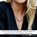 The Pearl Source AAA Quality Round Pink Freshwater Cultured Pearl Necklace for Women
