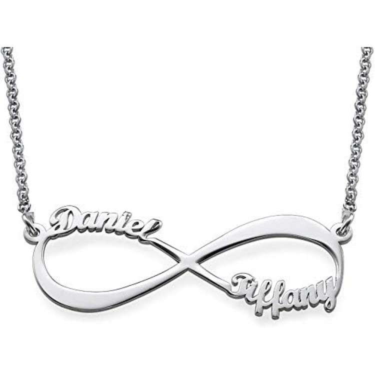 MyNameNecklace Infinity 1 or 2 Name Necklace - Custom Jewellery All Metal Types- Gift Charm