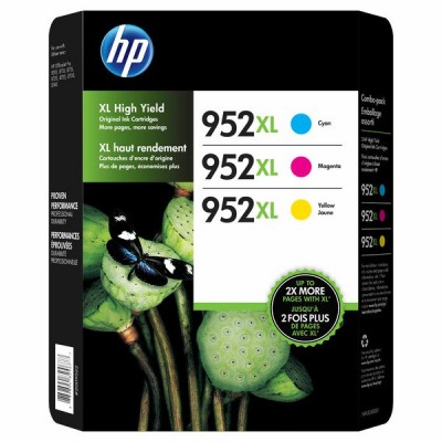 HP 952XL High Yield Color Combo Ink Cartridges, 3 ct