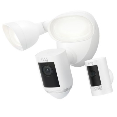 Ring Floodlight Cam Wired Pro with Stick Up Cam Battery (3rd gen)
