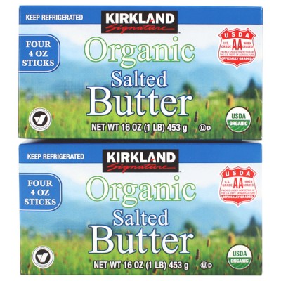 Kirkland Signature Organic Salted Butter, 2 x 16 oz