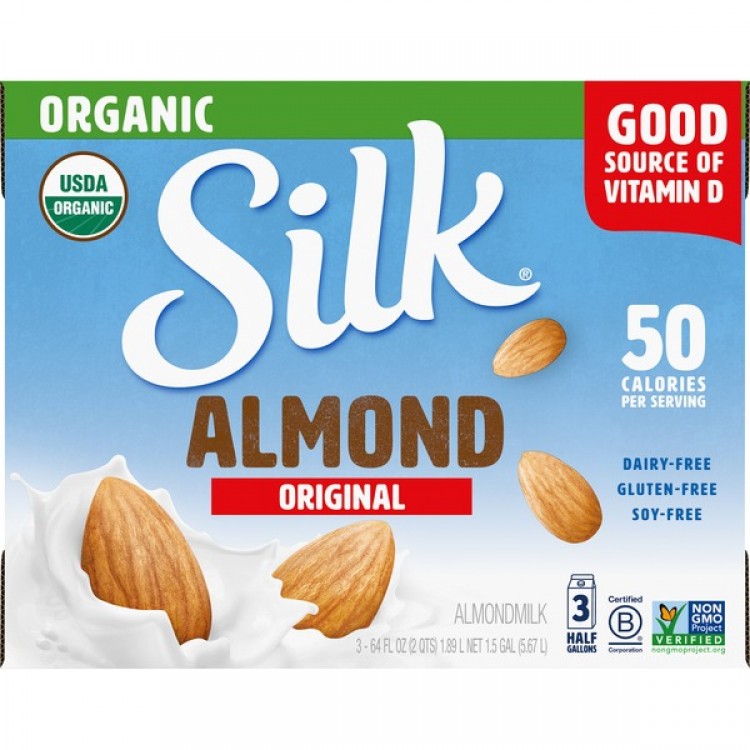 Silk Organic Original Almondmilk, 3 x 64 fl oz