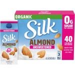 Silk Organic Unsweetened Almondmilk, 3 x 64 fl oz