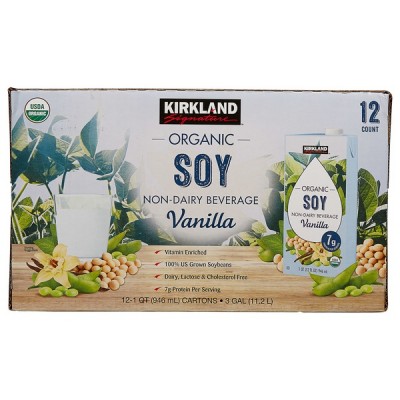 Kirkland Signature Organic Vanilla Soy Milk, 12 x 32 fl oz