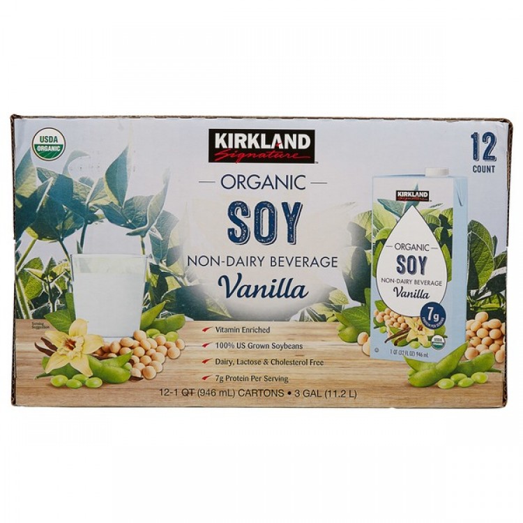 Kirkland Signature Organic Vanilla Soy Milk, 12 x 32 fl oz