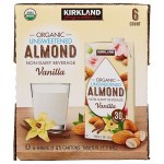 Kirkland Signature Organic Unsweetened Vanilla Almond Beverage, 6 x 1 qt