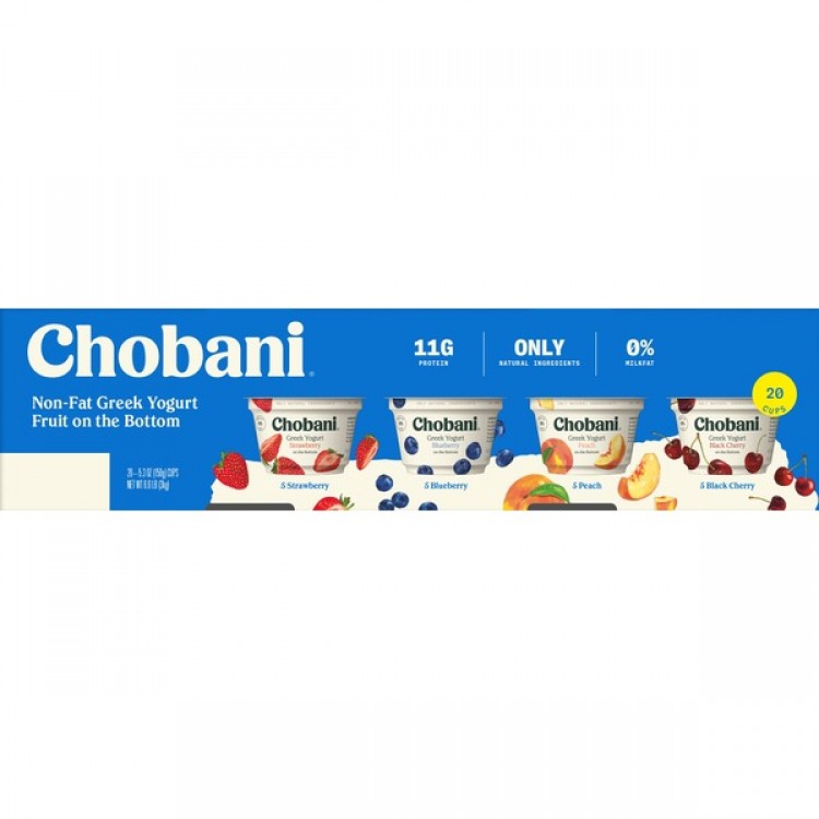 Chobani Fruit on the Bottom Non-Fat Greek Yogurt, 20 x 5.3 oz
