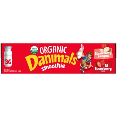 Dannon Danimals Organic Variety Pack Smoothies, 36 x 3.1 oz