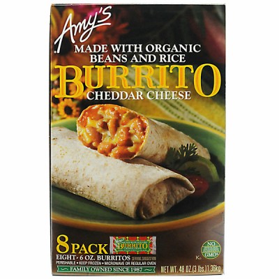 Amy's Bean & Cheese Burrito, 8 x 6 oz