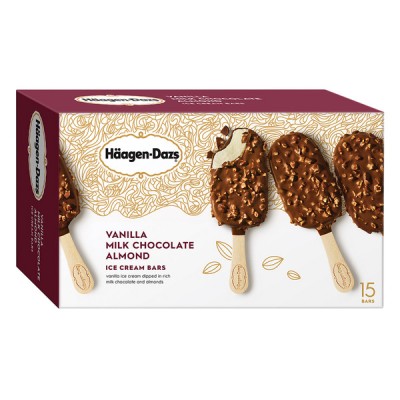 Haagen Dazs Vanilla & Almond Bar, 15 ct