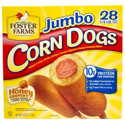 Foster Farms Jumbo Chicken Corn Dogs, 28 x 4 oz