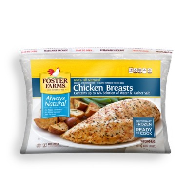 Foster Farms Boneless Skinless Chicken Breast, 10 lbs
