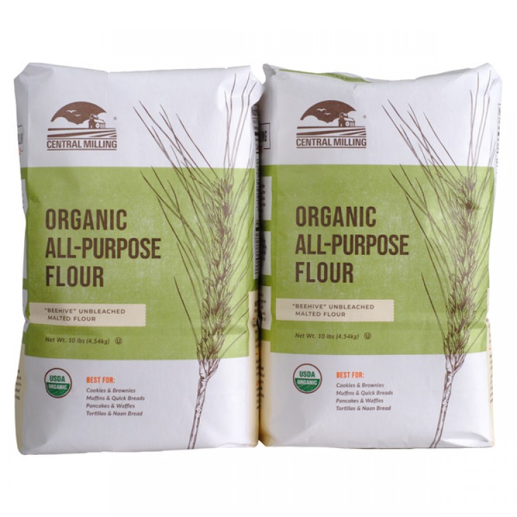 Central Milling Organic Unbleached All Purpose Flour, 2 x 10 lbs