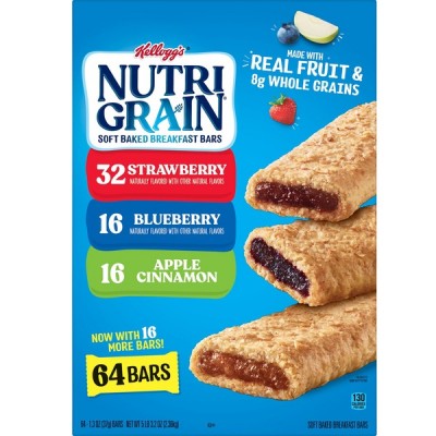 Kellogg's Nutri-Grain Breakfast Bar, 64 x 1.3 oz