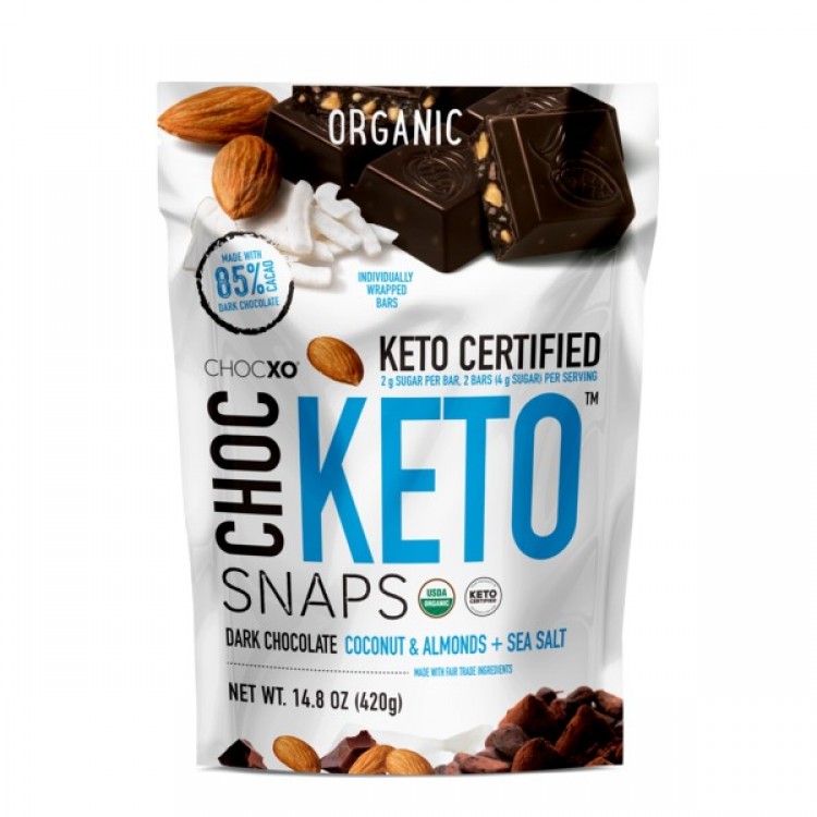 Chocxo Organic Chocolate Keto Snaps, 30 x .5 oz