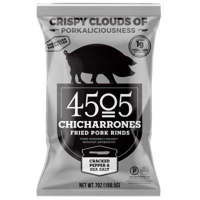 4505 Chicharrones Cracked Pepper and Sea Salt, 7 oz