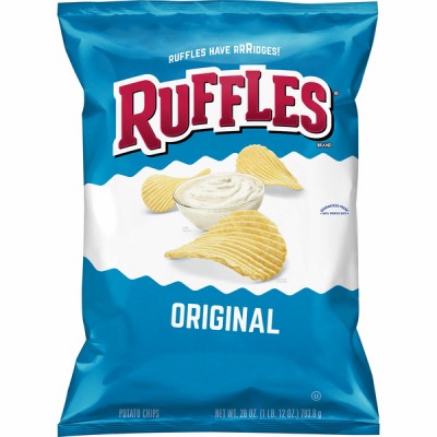 Frito Lay Ruffles Original Potato Chips, 28 oz