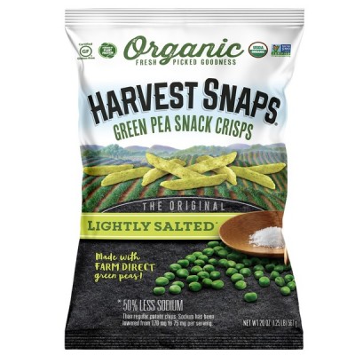 Harvest Snaps Organic Green Pea Snack Crisps Lightly Salted, 20 oz