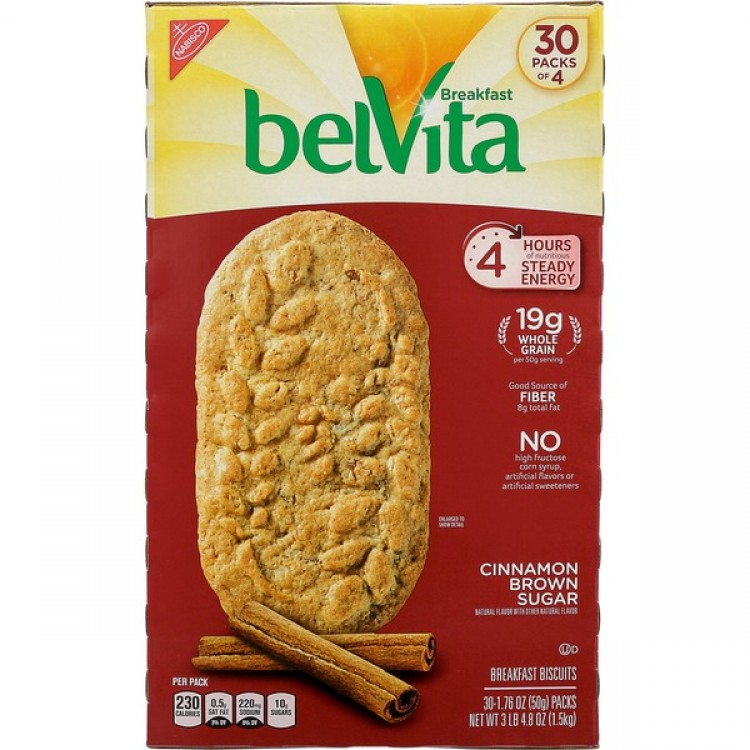 Belvita Breakfast Biscuit Cinnamon Brown Sugar, 30 x 1.76 oz