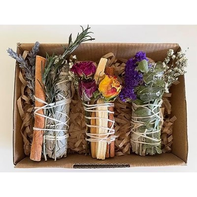 Pangolin House All-Natural Intention Sticks. White Sage, Palo Santo and Flowers. Positive Energy, Success and Love.