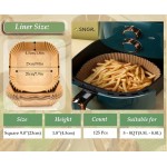 Premium Air Fryer Disposable Paper Liner, 125Pcs Non-Stick Parchment Paper Sheets, Unbleached Food Grade Air Fryer Liners