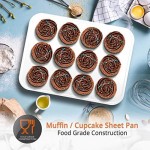 NutriChef 6-Pcs Kitchen Oven Baking Pans - Non-Stick Baking Sheets Set, Attractive Green Pans & White Inside Pan, Quality Kitchenware for Cooking & Baking Cake Loaf, Muffins & More