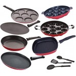 NIRLON Aluminium 3 Layer Superior Nonstick Coating Kitchenware Set for Kitchen -10 Pieces [DKD(J)_AC_AP7_AP12_UP7_TP22_GP22_3SPN]