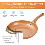 M MELENTA Pots and Pans Set Ultra Nonstick, Pre-Installed 11pcs Cookware Set Copper with Ceramic Coating, Stay cool handle & Nylon Kitchen Utensils, Gas/Induction Compatible, 100% PFOA Free