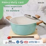 KOLEX Nonstick Cookware Sets,12-Piece Kitchenware Pots and Pans Set Granite Coating,Includes Frying Pans,Deep Frying pans,Stockpots And Cooking Tools,Suitable For All Stove ,100% PFOA Free,Turquoise.