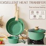 Innerwell Pots and Pans Set Nonstick, 8 Piece Kitchen Cookware Sets Nonstick Kitchenware Pans for Cooking, Pot and Pan Set Non Stick Pots and Pan Set 100% PFOA-Free, Toxin-Free, Induction Compatible