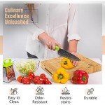 Small End Grain Bamboo Cutting Board | Professional, Antibacterial Butcher Block | Non-Slip Rubber Feet by Top Notch Kitchenware