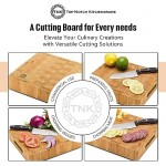 Small End Grain Bamboo Cutting Board | Professional, Antibacterial Butcher Block | Non-Slip Rubber Feet by Top Notch Kitchenware