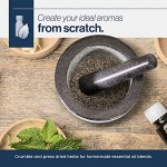 Granite Mortar and Pestle by HiCoup - Natural Unpolished Non Porous Dishwasher Safe Mortar and Pestle Set 6 Inch Large