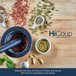 Granite Mortar and Pestle by HiCoup - Natural Unpolished Non Porous Dishwasher Safe Mortar and Pestle Set 6 Inch Large