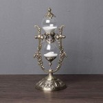 Hourglass Timer, 15 Minutes Embossed Golden Hourglass Timer,Used for Vintage Home Decoration, Office/Desk Decoration, Kitchen Wedding Gifts (P1-G42U-8VJR)