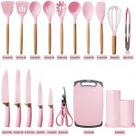 DLD New 29-Piece kitchenware,Cooking Gifts,Non-Stick Pans,Shovels, Spoons,Cutting Utensils,Wooden Handles,Heat-Resistant Silicone,Cutting Boards,Storage Barrels,Kitchen Gadget Sets