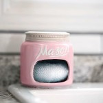 Mason Jar Kitchenware Set - Vintage Ceramic Kitchen Accessories Valentines Gift - Measuring Cups & Spoons, Spoon Rest, Salt & Pepper Shakers, Sponge Holder, Cookie Jar, Utensil Crock - 17-Piece Set
