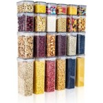GOMINIMO Airtight Food Storage Containers with Lids, 7 pcs Pantry Storage Containers, BPA Free Food Canister for Dry Food, Cereals, Flour, Sugar, Ideal for Storage & Dishwasher Safe