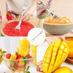 2-In-1 Stainless Steel Watermelon Fork Cutter,2024 New Stainless Steel Fruit Cutter,Dual Head Watermelon Slicer Knife,Kitchen Cutter Knife For Family