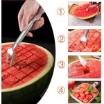 2-In-1 Stainless Steel Watermelon Fork Cutter,2024 New Stainless Steel Fruit Cutter,Dual Head Watermelon Slicer Knife,Kitchen Cutter Knife For Family