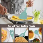 Cookware Set for Kitchen, 19 Kitchenware Set with 11 Non-Stick Silicone Heat Resistant Kitchen Gadgets, 5 Anti-Rust Stainless Steel Sharp Kitchen Knife Set, Scissors and Chopping Board