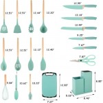 Cookware Set for Kitchen, 19 Kitchenware Set with 11 Non-Stick Silicone Heat Resistant Kitchen Gadgets, 5 Anti-Rust Stainless Steel Sharp Kitchen Knife Set, Scissors and Chopping Board