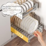Pull Out Dish Racks Fixed with Adhesive Film, Slide Out Dish Drying Rack for Kitchen Cabinets, Pull Out Cabinet Organizer, Heavy Duty Slide Out Pantry Drawers with Handle (Dishes Rack)