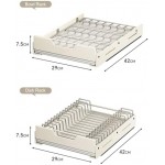 Pull Out Dish Racks Fixed with Adhesive Film, 2 Pack Pull Out Cabinet Organizer, Heavy Duty Slide Out Pantry Drawers for Kitchen Cabinet, Slide Out Drawer Organizer for Pantry (Bowl Dishes Rack)