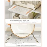 Pull Out Dish Racks Fixed with Adhesive Film, 2 Pack Pull Out Cabinet Organizer, Heavy Duty Slide Out Pantry Drawers for Kitchen Cabinet, Slide Out Drawer Organizer for Pantry (Bowl Dishes Rack)