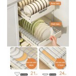 Pull Out Dish Racks Fixed with Adhesive Film, 2 Pack Pull Out Cabinet Organizer, Heavy Duty Slide Out Pantry Drawers for Kitchen Cabinet, Slide Out Drawer Organizer for Pantry (Bowl Dishes Rack)