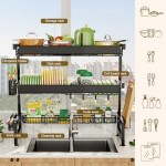 Over The Sink Dish Drying Rack, 3 Tier Over The Sink Dish Drainer Drying Rack, Large Capacity Over Sink Dish Rack with Cutting Board Holder, Multi-Functional Sink Rack for Kitchen Counter