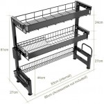 Over The Sink Dish Drying Rack, 3 Tier Over The Sink Dish Drainer Drying Rack, Large Capacity Over Sink Dish Rack with Cutting Board Holder, Multi-Functional Sink Rack for Kitchen Counter