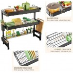 Over The Sink Dish Drying Rack, 3 Tier Over The Sink Dish Drainer Drying Rack, Large Capacity Over Sink Dish Rack with Cutting Board Holder, Multi-Functional Sink Rack for Kitchen Counter